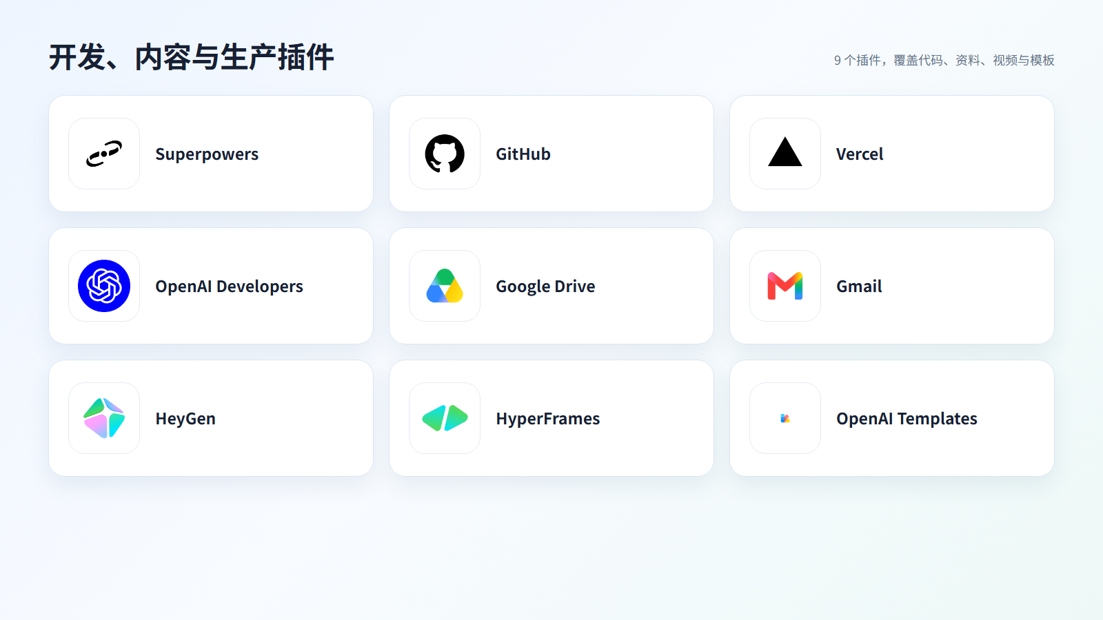 开发、办公与内容生产插件图标速查