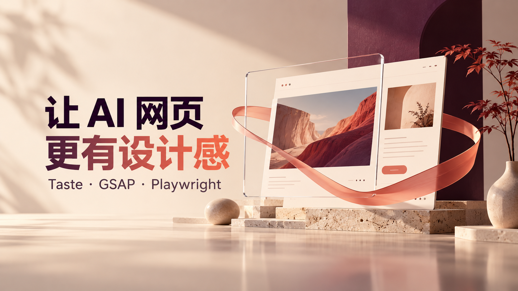 把 AI 网页设计做成可验证流程：Taste、GSAP、Ponytail 与 Playwright MCP封面